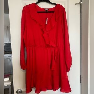 Red long sleeve dress